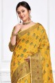 Cotton Weaving Yellow Saree with Blouse