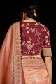 Embroidered Silk Mauve  Saree with Blouse