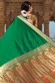 Weaving Banarasi silk Banarasi Saree in Green
