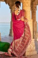 Banarasi Saree Pink with Weaving Banarasi silk