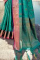 Sea green Zari Banarasi silk Banarasi Saree