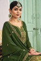 Green Georgette Embroidered Eid Sharara Suit with Dupatta