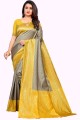 Saree Cotton  with Weaving in Grey