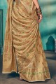 Cotton Saree in Beige with Weaving
