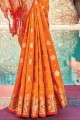 Zari Banarasi silk Banarasi Saree Orange