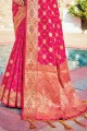 Banarasi Pink  silk Banarasi Saree with Zari