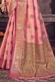 Banarasi Saree Banarasi silk with Zari in Pink