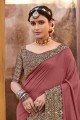 Weaving,lace Silk Saree in Mauve  with Blouse
