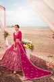 Georgette Pink Wedding Lehenga Choli in Embroidered