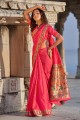 Banarasi Saree withPink Weaving Banarasi silk