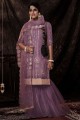 Embroidered Soft net Onion  Palazzo Suit with Dupatta