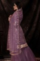 Embroidered Soft net Onion  Palazzo Suit with Dupatta