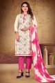 Cotton Salwar Kameez with Lace border in White