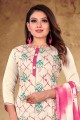 Cotton Salwar Kameez with Lace border in White