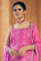 Pink Sharara Suit in Chinon chiffon with Printed