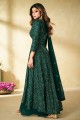 Embroidered Palazzo Suit in Green Georgette