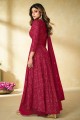 Georgette Palazzo Suit in Maroon with Embroidered