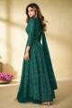 Georgette Palazzo Suit in Teal green with Embroidered