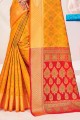 Yellow Patola silk Saree with Weaving