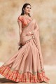Pink Stone,embroidered Saree in Georgette
