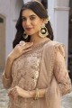 Peach Embroidered Net Eid Palazzo Suit