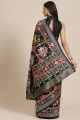 Banarasi silk Banarasi Saree with Weaving in Black