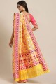 Banarasi Saree in Yellow Banarasi silk Weaving