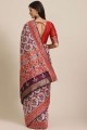 Weaving Banarasi Saree in Purple Banarasi silk