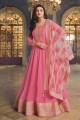 Pink Silk Anarkali Suit