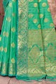 Sea green Saree with Zari,weaving Silk