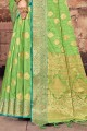 Silk Zari,weaving Green Saree with Blouse