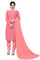 Salwar Kameez in Baby pink Georgette with Embroidered