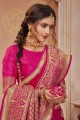 Banarasi silk Weaving Banarasi Saree in Pink with Blouse