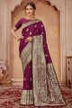 Weaving Banarasi silk Banarasi Saree in Purple