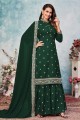 Green Art silk Embroidered Palazzo Suit with Dupatta