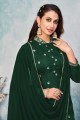 Green Art silk Embroidered Palazzo Suit with Dupatta
