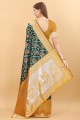 Green Banarasi Saree with Zari,weaving Banarasi silk