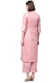 Palazzo Kurti in Pink Poly silk with Printed