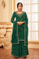 Pakistani Suit in Green Georgette with Embroidered
