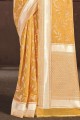 Yellow Zari,weaving Saree in Cotton