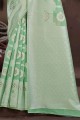 Sea green Cotton Saree with Weaving