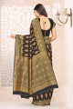 Banarasi Saree in Black Cotton with Weaving