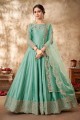 Anarkali Suit in Sea green Art silk with Embroidered