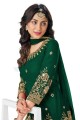 Green Patiala Suit with Embroidered Faux georgette