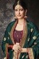 Green Saree in Zari,embroidered Silk