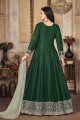 Embroidered Art silk Green Pakistani Suit with Dupatta