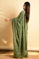 Georgette EmbroideredParty Wear Saree in Green