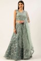 Sea green Party Lehenga Choli with Embroidered Net