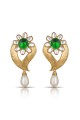 CZ Diamond Golden & White Earrings