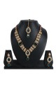 American Daimons,Stone Golden, Green & White Necklace Set
